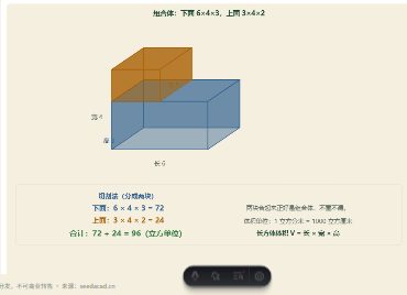 「组合体的体积（切割法与补形法）」模拟器画面