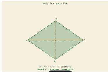 「菱形（四边相等·对角线垂直）」模拟器画面